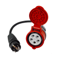 Netzadapter - Reduzierung von 32A 5P Steckdose, IP44, auf 230V Stecker